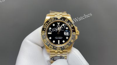 Clean Factory Rolex GMT-Master ii 40mm Yellow Gold Jubilee Band 3285 Movement Watch